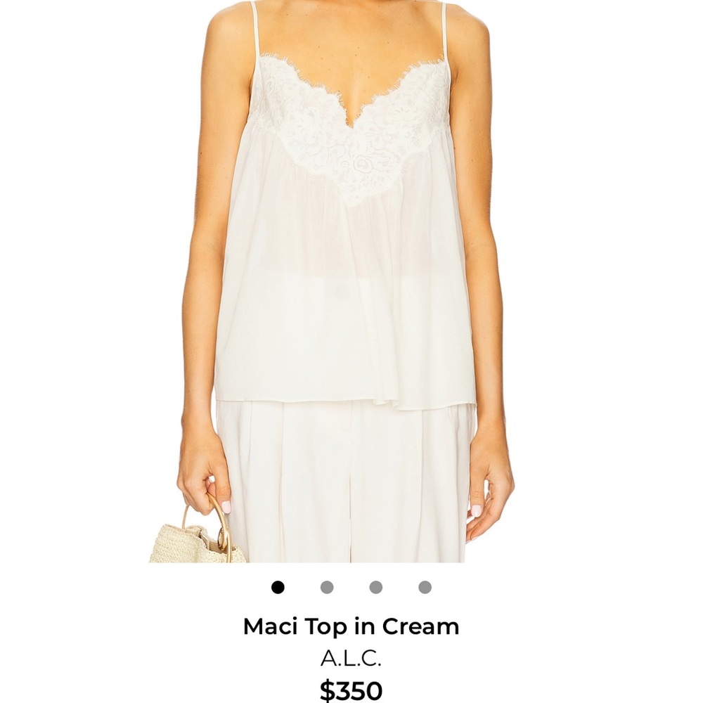 A.L.C. Maci Lace-Trimmed Top in Soft Cream